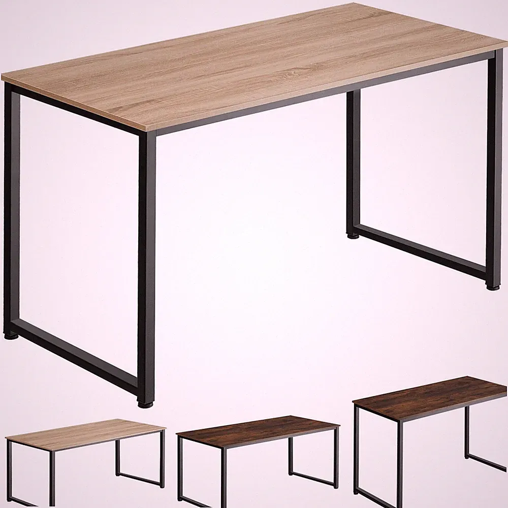 Schreibtisch Computertisch Bürotisch Tisch 120/140 cm Holz Metall Industrie Stil