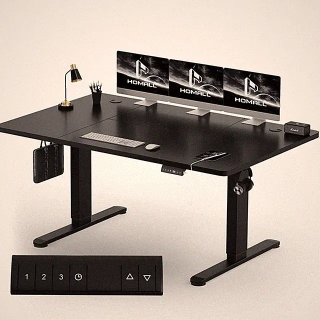 Schreibtisch Computertisch Höhenverstellbar Pult H72-118cm Memory Alarm 160x80cm