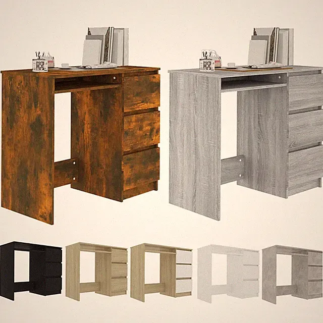 Schreibtisch Computertisch Holz Bürotisch Arbeitstisch Tisch mit 3 Schubladen