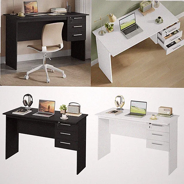 Schreibtisch Computertisch Kinder Arbeitstisch Bürotisch 120x60cm 3 Schubladen