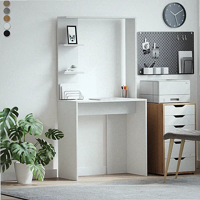 Schreibtisch Computertisch mit Regalen Minimalistisch Bürotisch Arbeitstisch Neu
