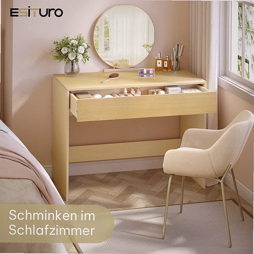 Schreibtisch Computertisch mit Schubladen Bürotisch PC Tisch 100x50x75 cm Eiche