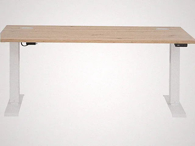 Schreibtisch e-desk Eiche/weiß 175x72x80 elektrisch verstellbar Bürotisch