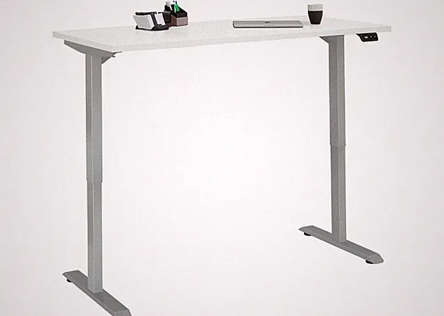 Schreibtisch e-desk weiss/alu 160x72x80 elektrisch verstellbar Bürotisch