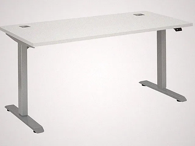 Schreibtisch e-desk weiss/alu 175x72x80 elektrisch verstellbar Bürotisch