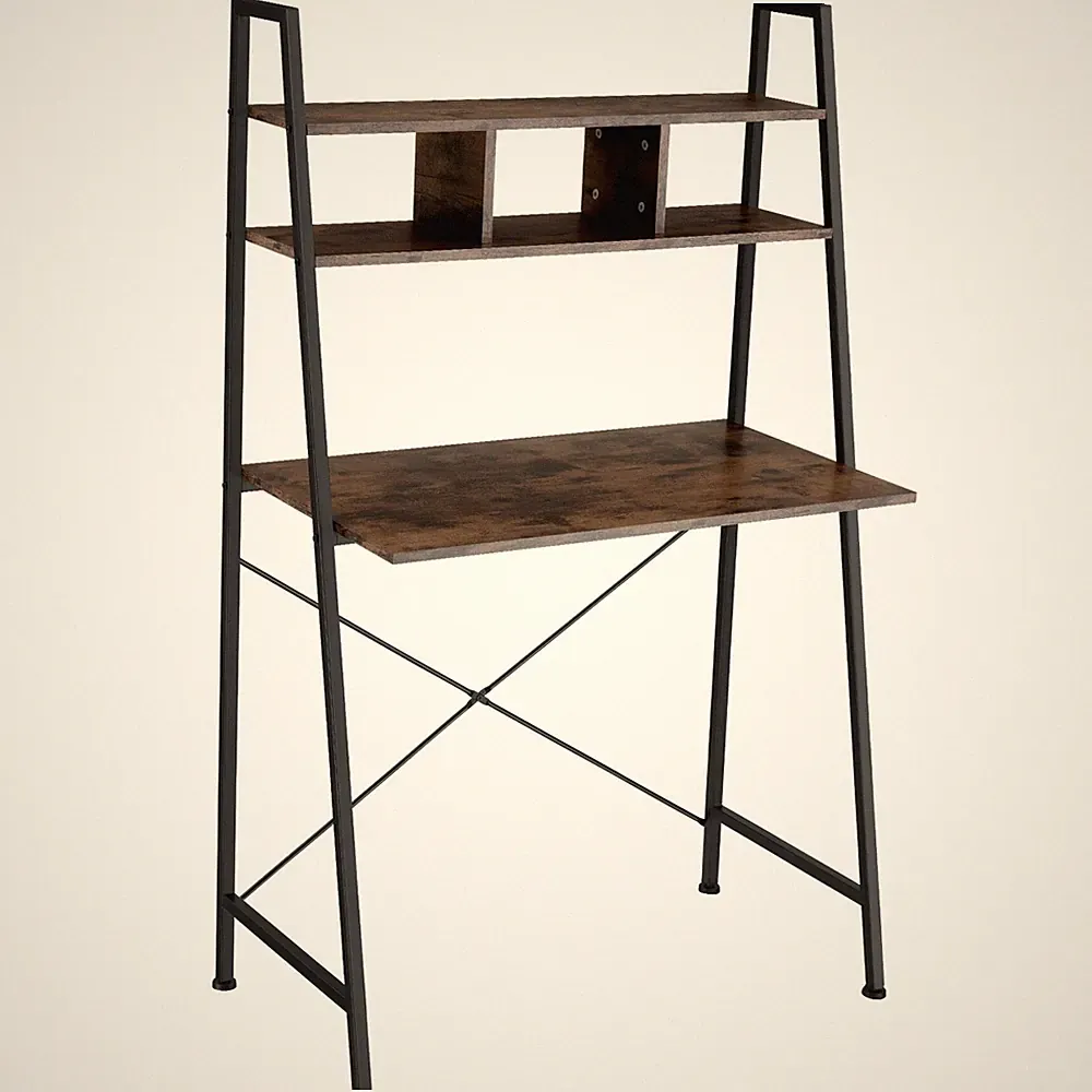 Schreibtisch Exeter 85,5x46,5x140cm Industrial Holz dunkel, rustikal B-Ware