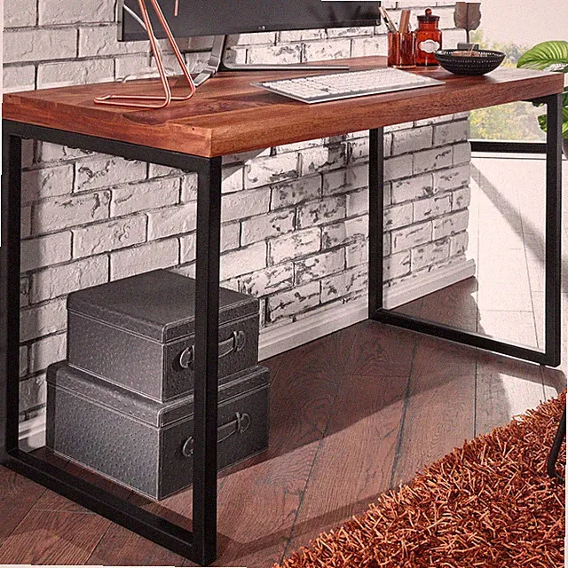 Schreibtisch FineBuy Bürotisch Massivholz 117x59x76,5 cm Computertisch Tisch