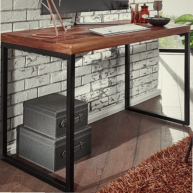 Schreibtisch FineBuy Bürotisch Massivholz 117x59x76,5 cm Computertisch Tisch