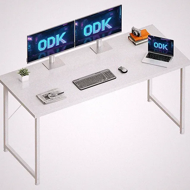 Schreibtisch für Arbeitszimmer und Wohnzimmer - 140×50cm PC Tisch, Weiß