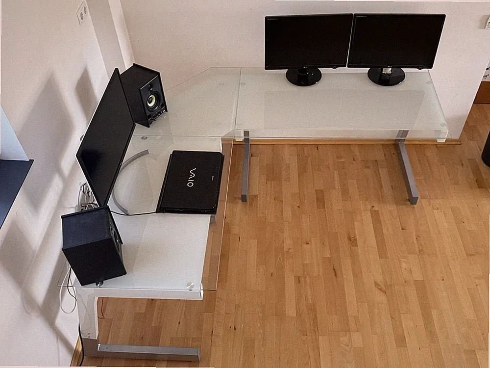 Schreibtisch Glas Glastisch, 100, 120, 220cm Oder Ecktisch - Neuwertig Stylisch!
