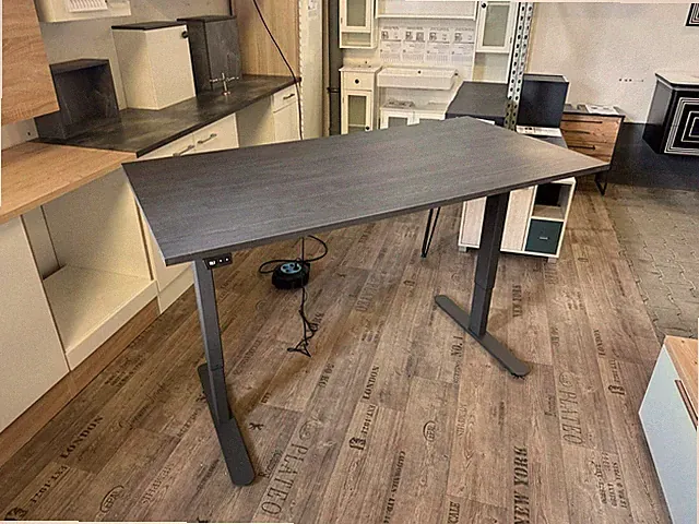 Schreibtisch höhenverstellbar Sangallo Grau/Anthrazit 160 x 80 x 71-121cm