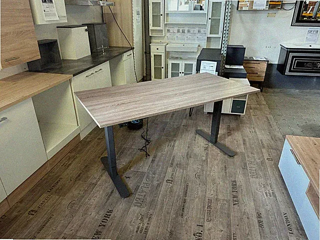 Schreibtisch höhenverstellbar Trüffel Eiche /Anthrazit 160 x 80 x 71-121cm