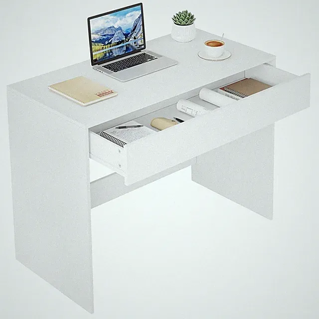 Schreibtisch Holzwerkstoff 100x50x75cm modern mit Schubladen für Büro & Schla...