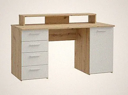 Schreibtisch inkl. 1 Tür und 4 Schubladen NET 106 von Forte Artisan /Grau