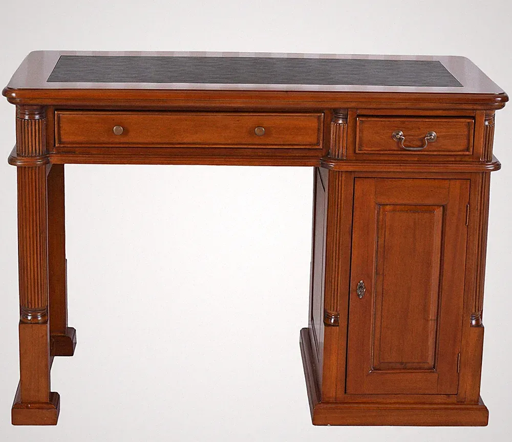 Schreibtisch Mahagoni – Französischer Barock Schreibtisch mit Leder & Schubladen
