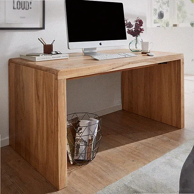 Schreibtisch Massiv Holztisch Akazie Büro Arbeitszimmer Tisch Größe wählbar