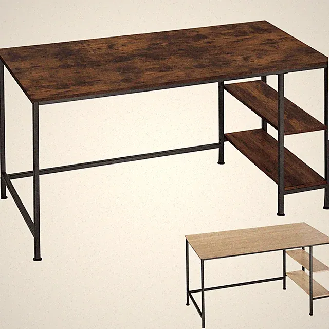 Schreibtisch mit 2 Regalebenen Büro Arbeitstisch Industrial Design 140 x 60 cm