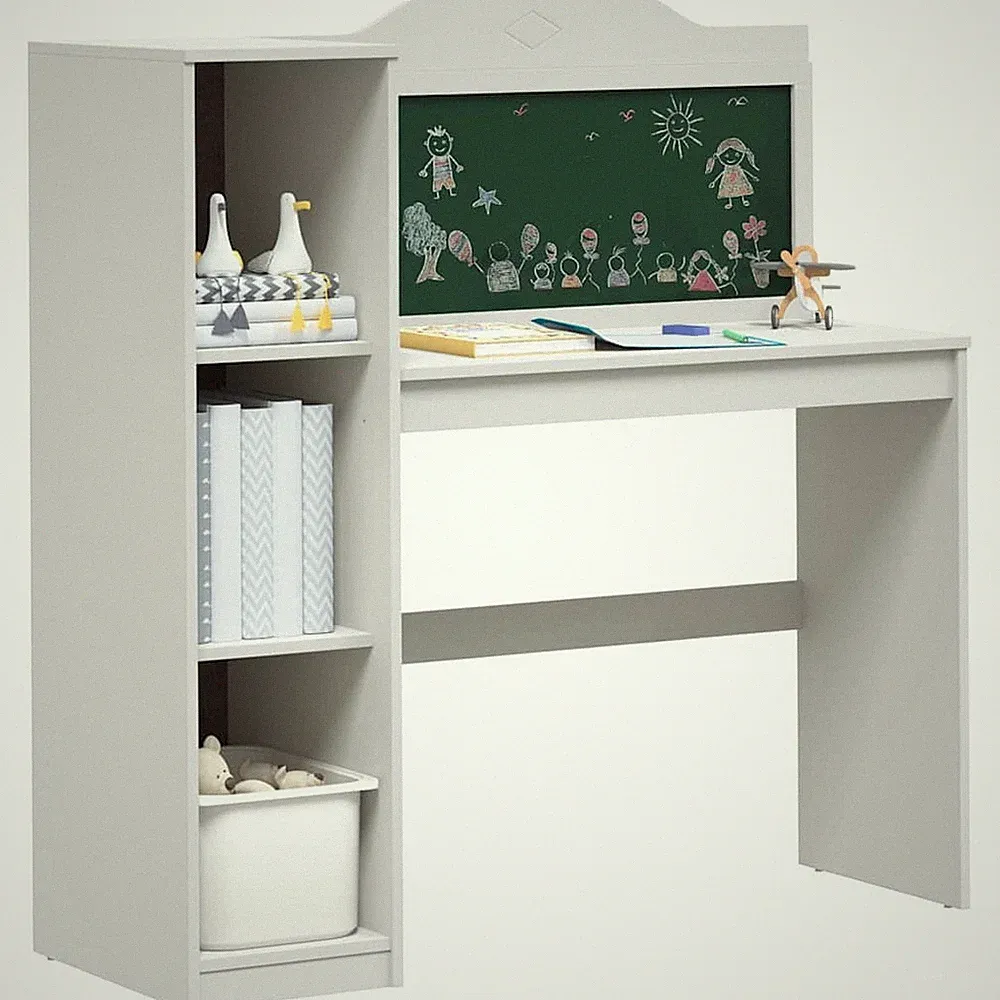 Schreibtisch mit Kreidetafel und Regalen fürs Kinderzimmer | 120 cm