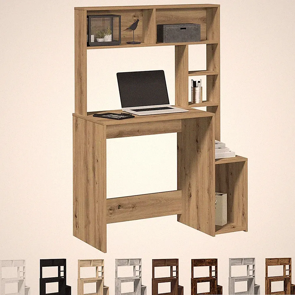 Schreibtisch mit Regal Bürotisch Arbeitstisch Computertisch PC Tish 100x45x140cm