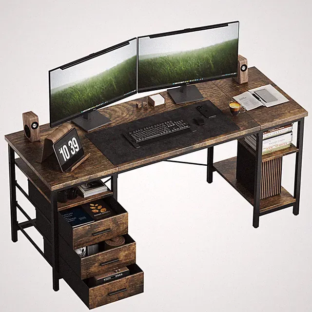 Schreibtisch mit Schubladen Bürotisch PC-Tisch Computertisch Schminktisch 120cm