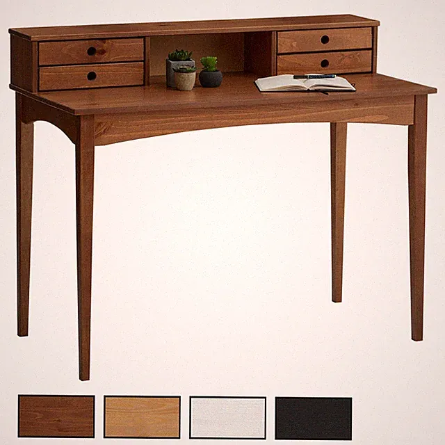 Schreibtisch mit Schubladen Holztisch Bürotisch Massivholz