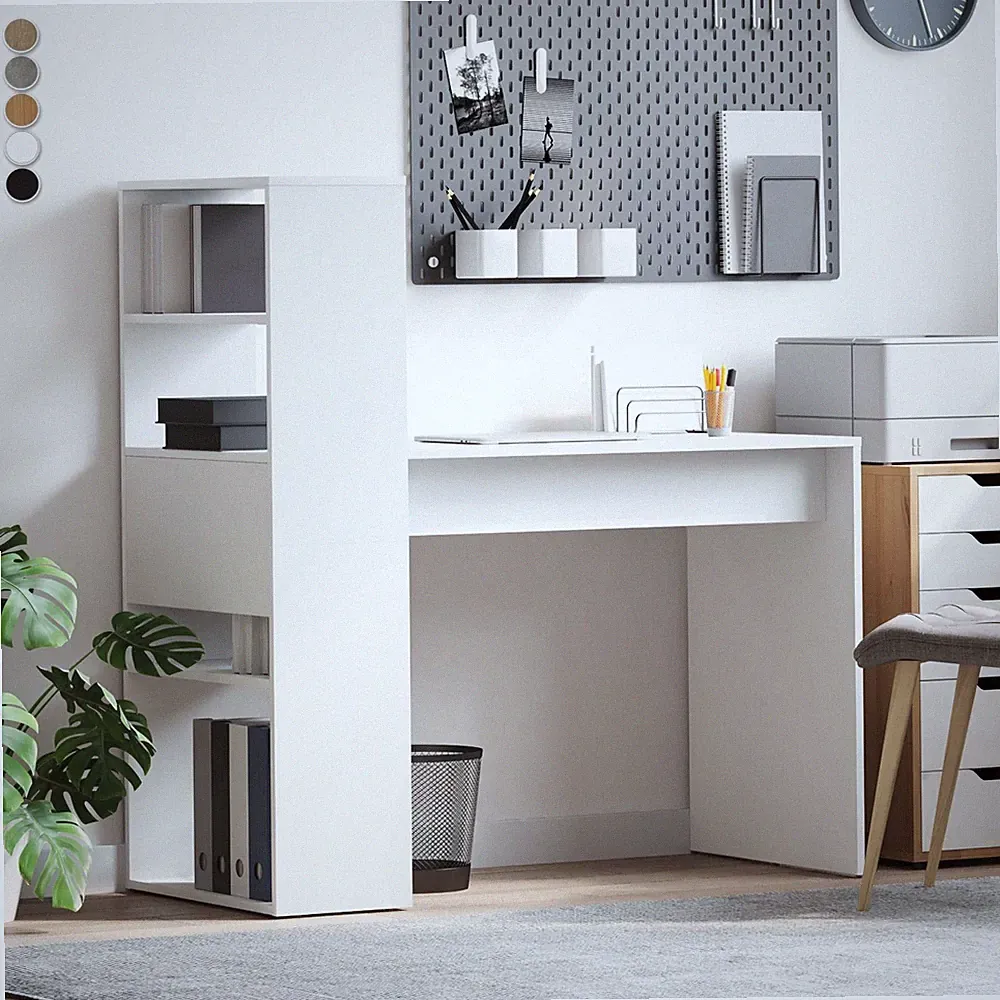 Schreibtisch mit Stauraum Holz Computertisch Bürotisch PC Arbeitstisch Büromöbel