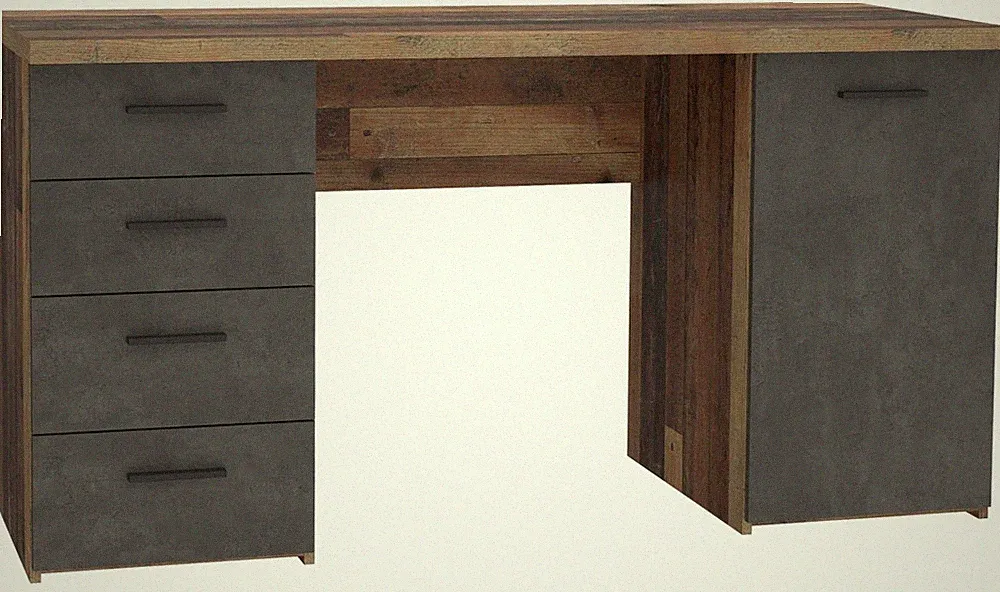 Schreibtisch NETBOB, Optik: Old Wood Vintage / Beton von Forte