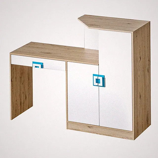 Schreibtisch NICO 11 mit Schrank 2 Türiger 1 Schublade