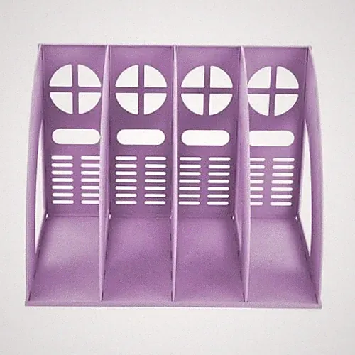 Schreibtisch Organizer A4 Ordnerhalter 4 Fächer Dokumentenhalter Lila Kunststoff