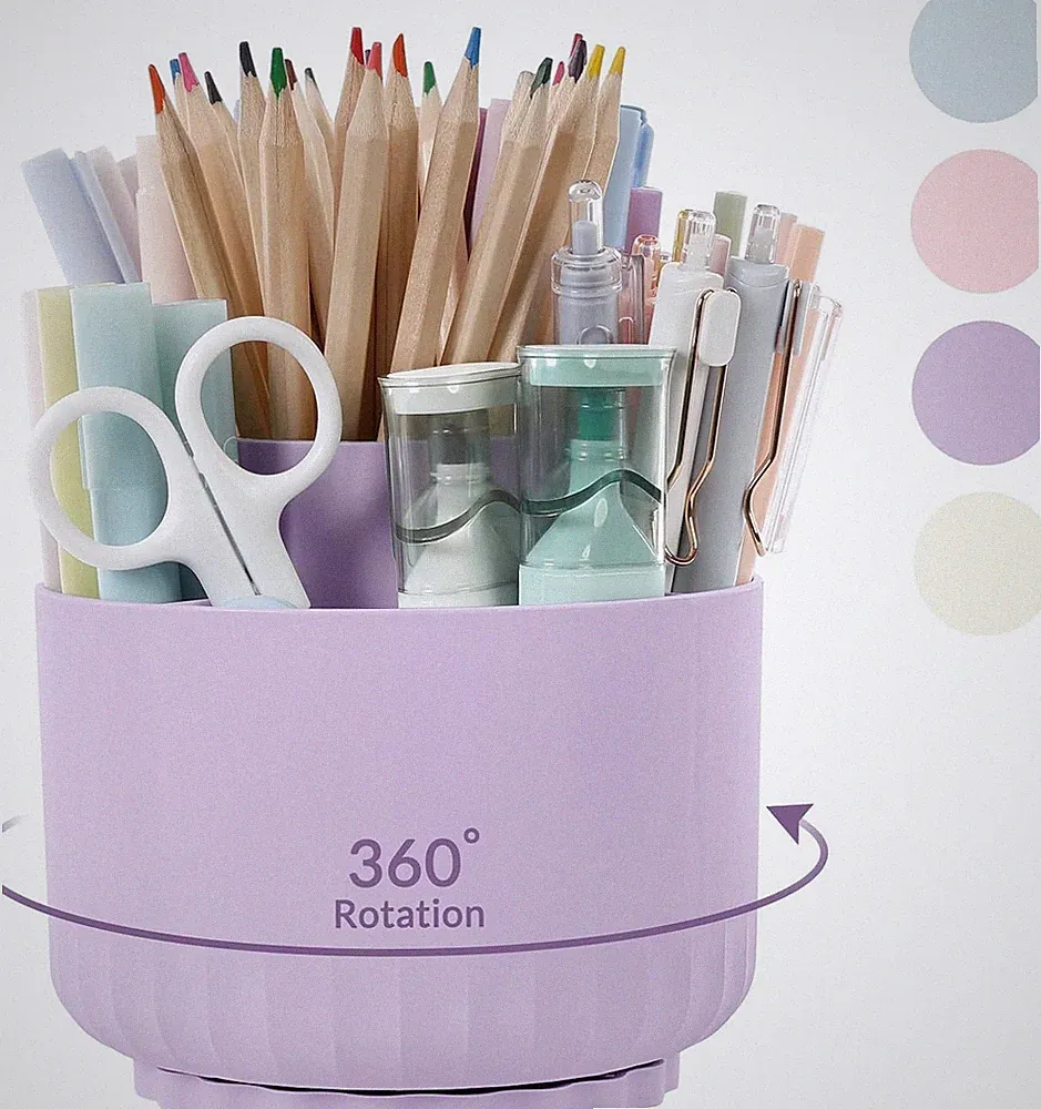 Schreibtisch Organizer Büro Schule Zuhause Drehbar 5 Fächer Stiftehalter 360°