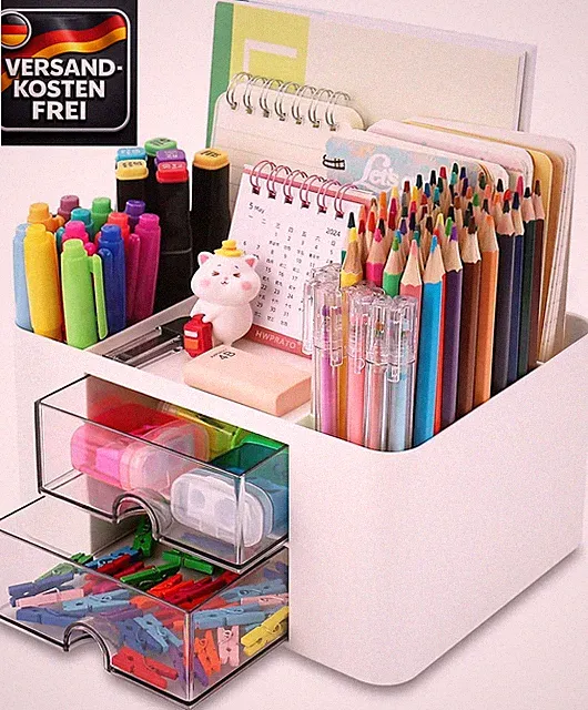 Schreibtisch Organizer Multifunktional mit Fächern und Schubladen für Büro und M