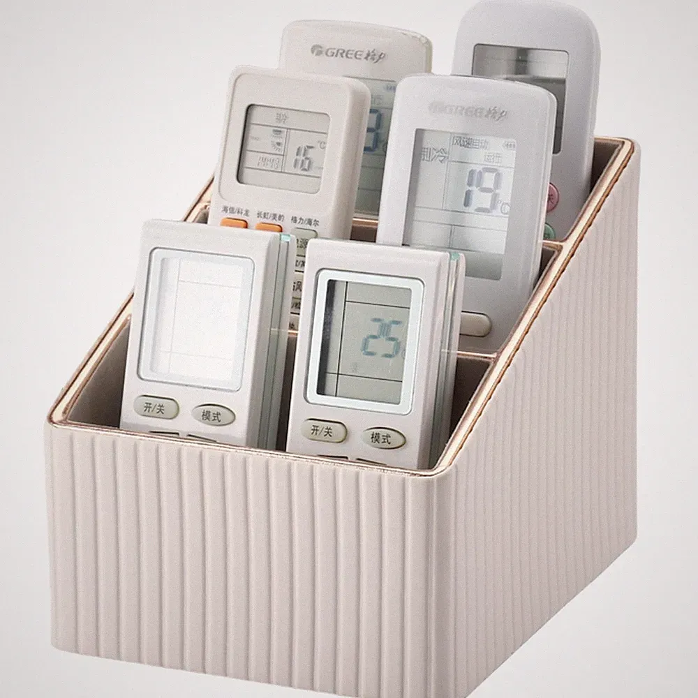 Schreibtisch Organizer Stiftehalter 3 Fächer PU-Leder Büro Zuhause Weiß