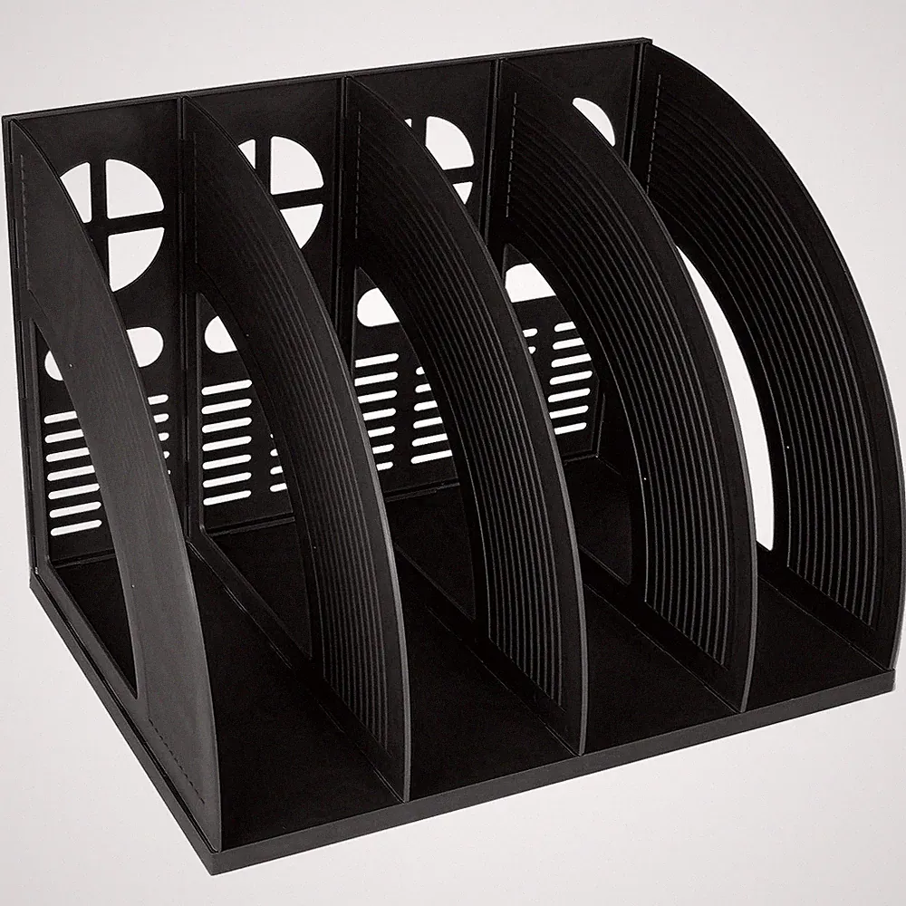 Schreibtisch Organizer Zeitschriften Halter für Dokumente 4 Fächer schwarz