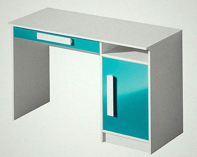 Schreibtisch PC Tisch Computertisch Bürotisch 120x50cm weiß Hochglanz 55492305