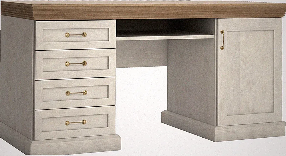 Schreibtisch Royal Computertisch 147x55cm Pinie skandinavisch weiß Wildeiche Lan