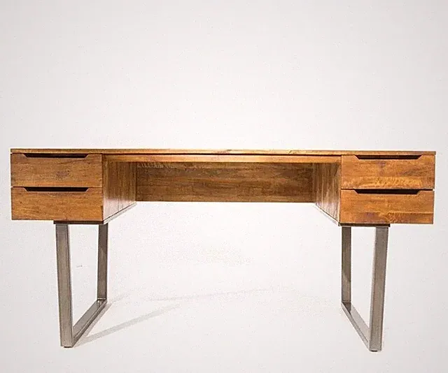 Schreibtisch, rustikal NATUR MASSIV MANGOHOLZ 4 SCHUBLADEN SCHREIBTISCH UVP 1089£