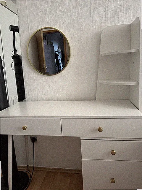 Schreibtisch Schminktisch MIT Spiegel Kosmetiktisch Make Up Vanity Tisch Weiß De