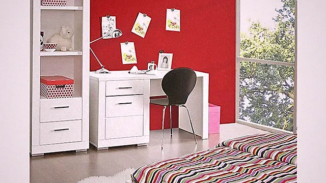 Schreibtisch Snow Computertisch PC Tisch in weiß matt für Jugendzimmer
