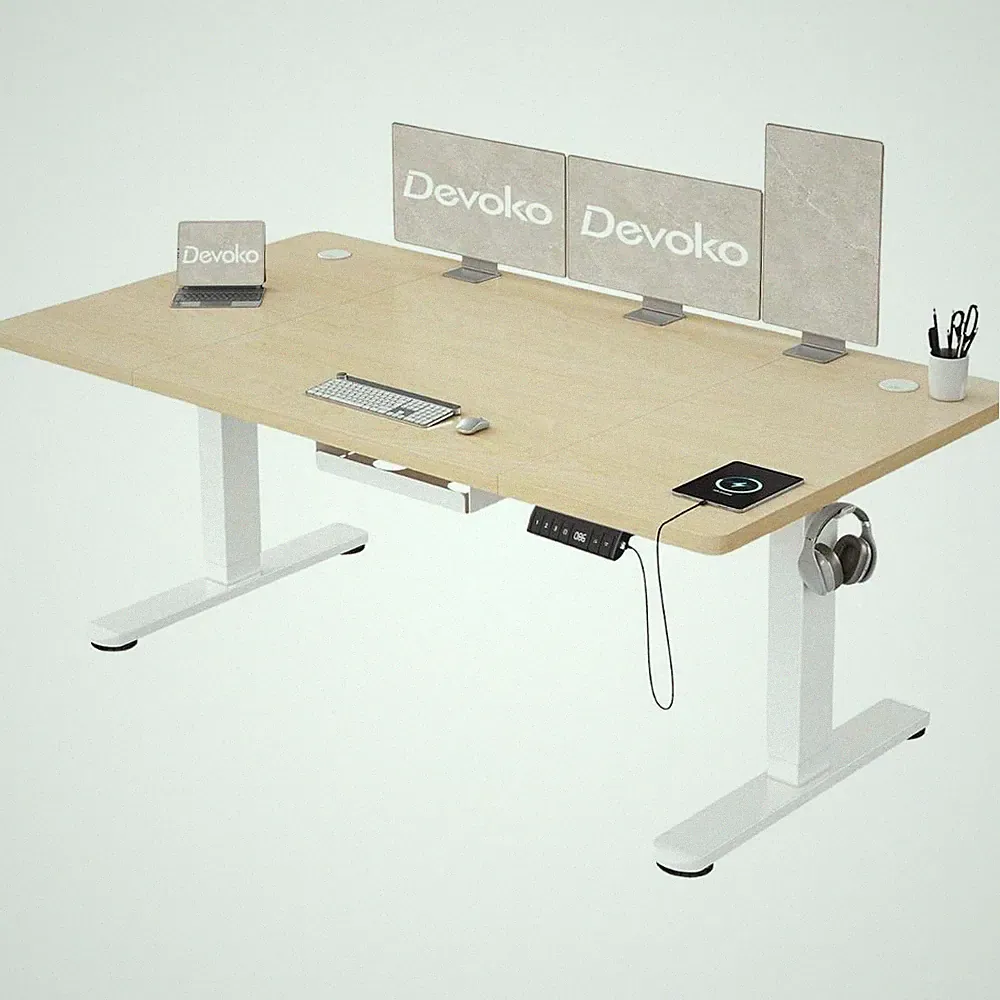 Schreibtisch Stehpult Elektrisch Höhenverstellbar Computertisch 160x80cm H72-118