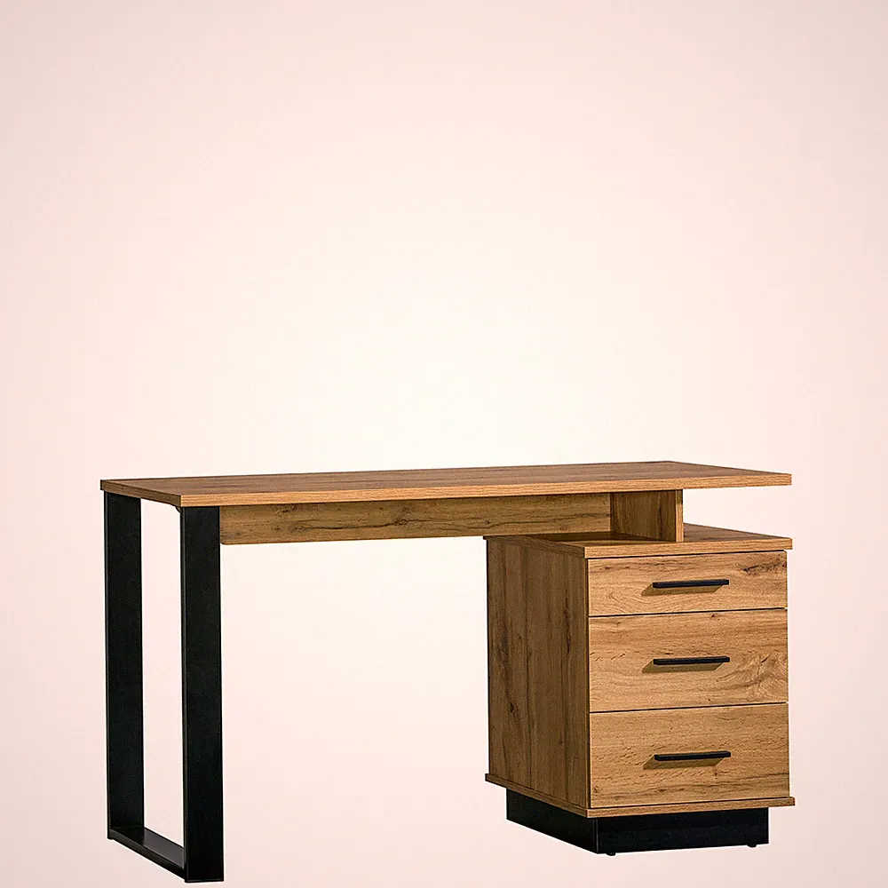 Schreibtisch Venrie V8 Mit Schubladen und Regalen Loft Computermöbel Industrial