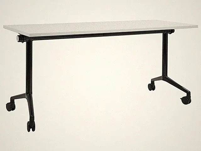 Schreibtisch weiß / schwarz 160x60 cm klappbar mit Rollen modern Cavi
