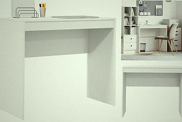Schreibtisch Weiß Spanplatte Mittel Minimalistisch
