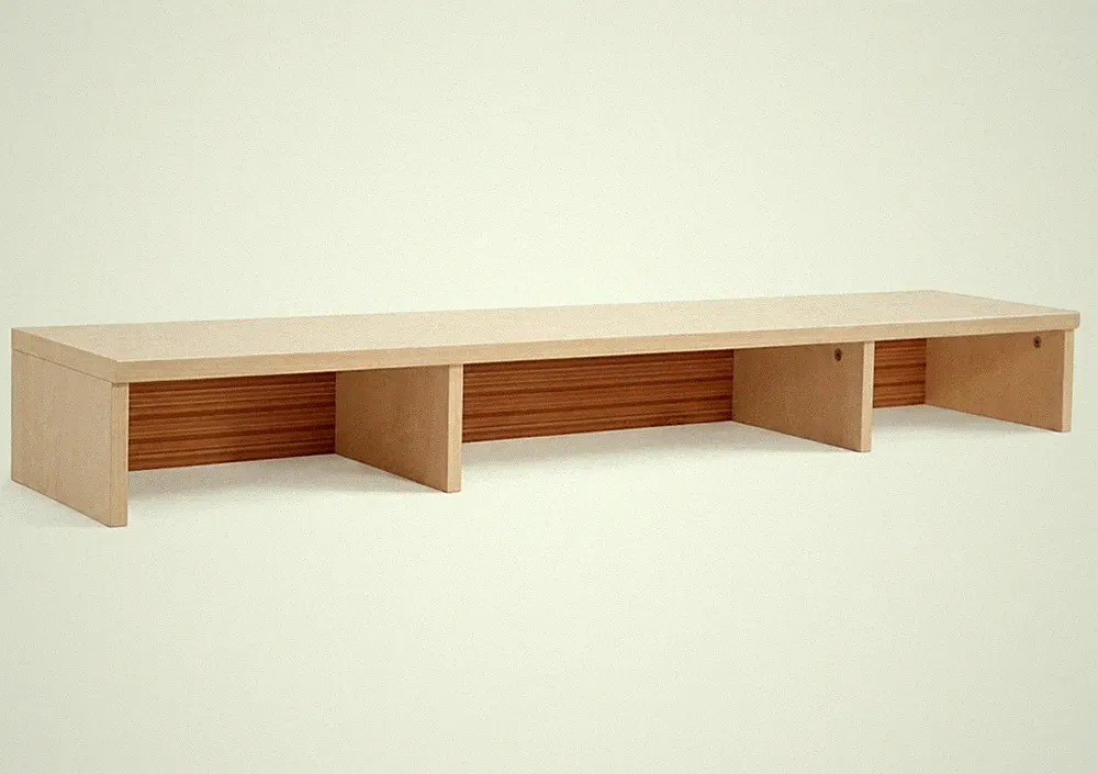 Schreibtischaufsatz Bildschirmständer Regal 3 Fächer Holz Crazy 150x16x31 cm