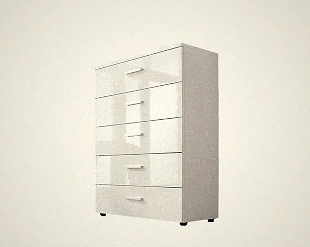 Schubladen Kommode Sideboard Highboard Anrichte Schrank MALAGA 6 weiß Hochglanz