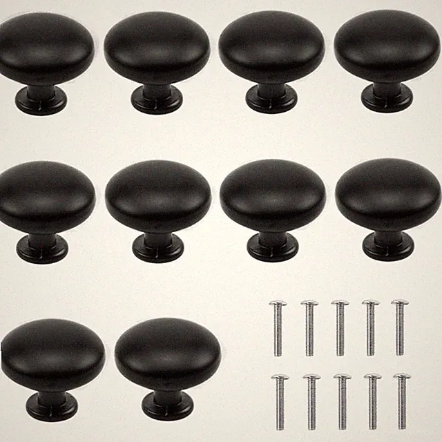 Schubladenknopf Möbelknauf modern schwarz rund Küche Schrank 30mm Set 10 Stück