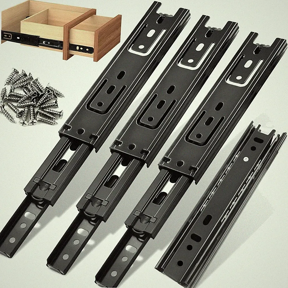 Schubladenschienen 150mm 290mm Schwerlastauszug Schwarz Stahl Möbelzubehör