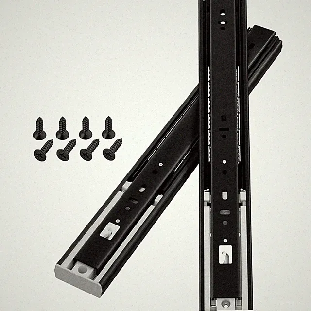 Schubladenschienen 350 mm Vollauszug 45 kg Kunststoff Stahl Möbelzubehör