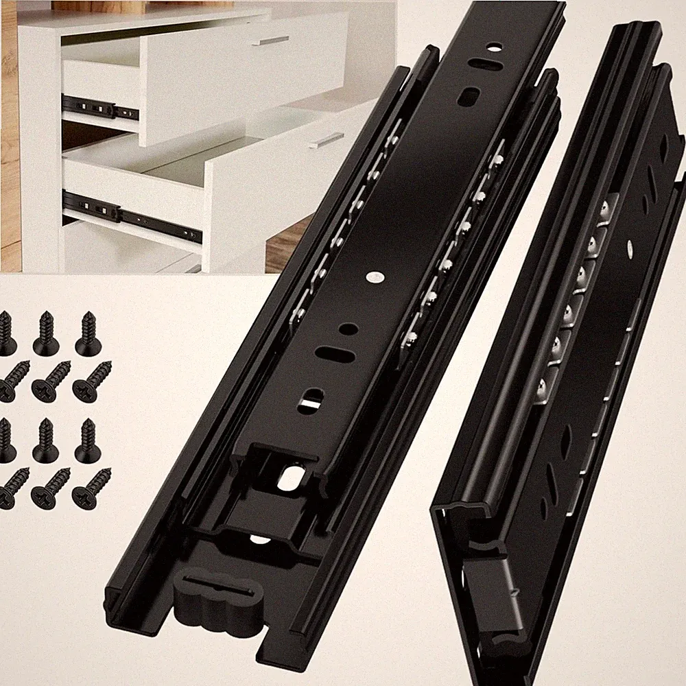 Schubladenschienen Vollauszug 200mm Schwerlastauszug 45kg schwarz Möbel