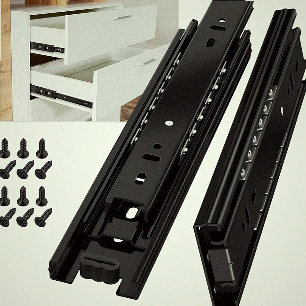 Schubladenschienen Vollauszug 300mm Schwerlast bis 45kg schwarz Möbel Küchen