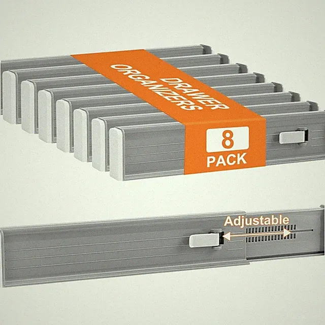 Schubladentrenner Verstellbar 32,6-56cm Kunststoff für Küche, Schrank, Kommod...